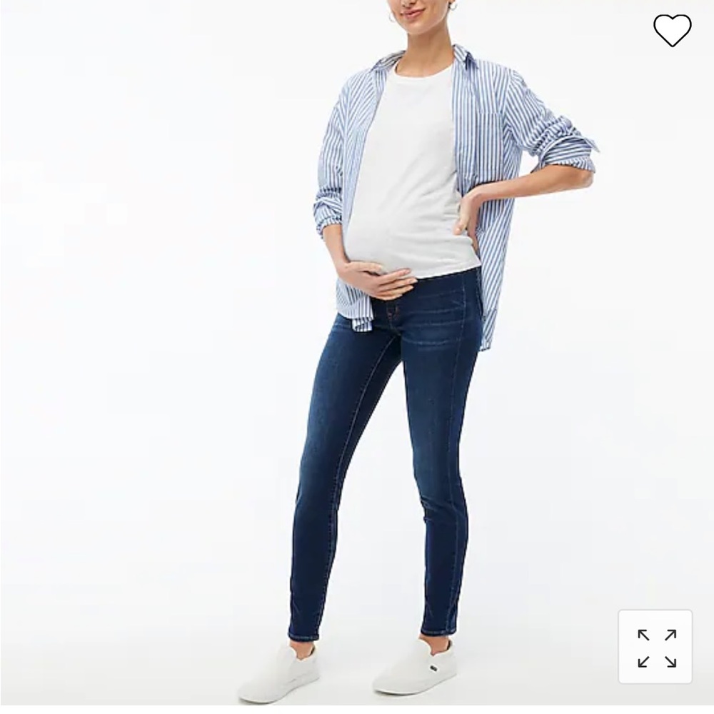 J Crew Factory maternity jeans signature stretch sz 28 classic indigo blue wash